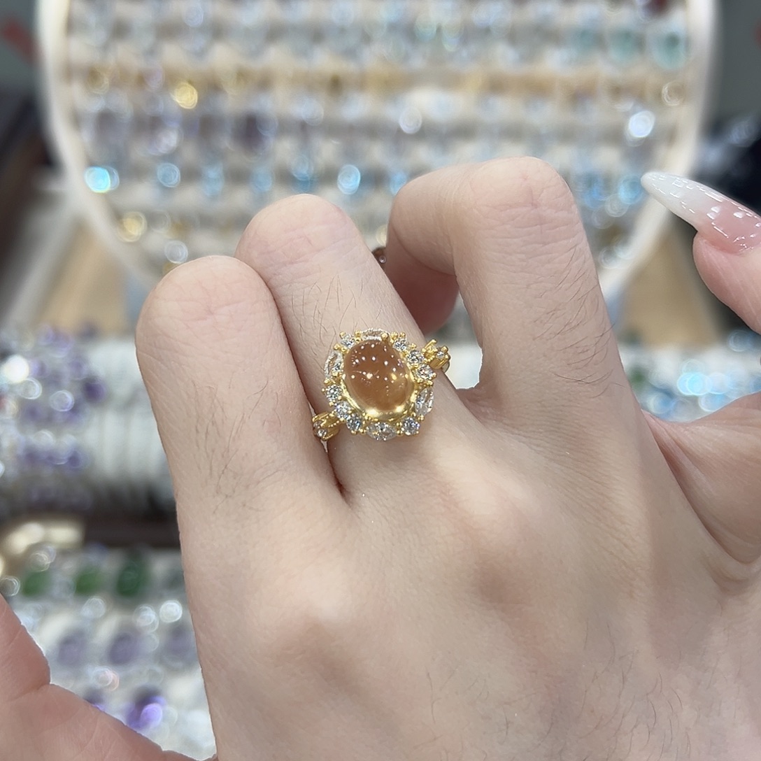 银S925镶嵌戒指黄晶