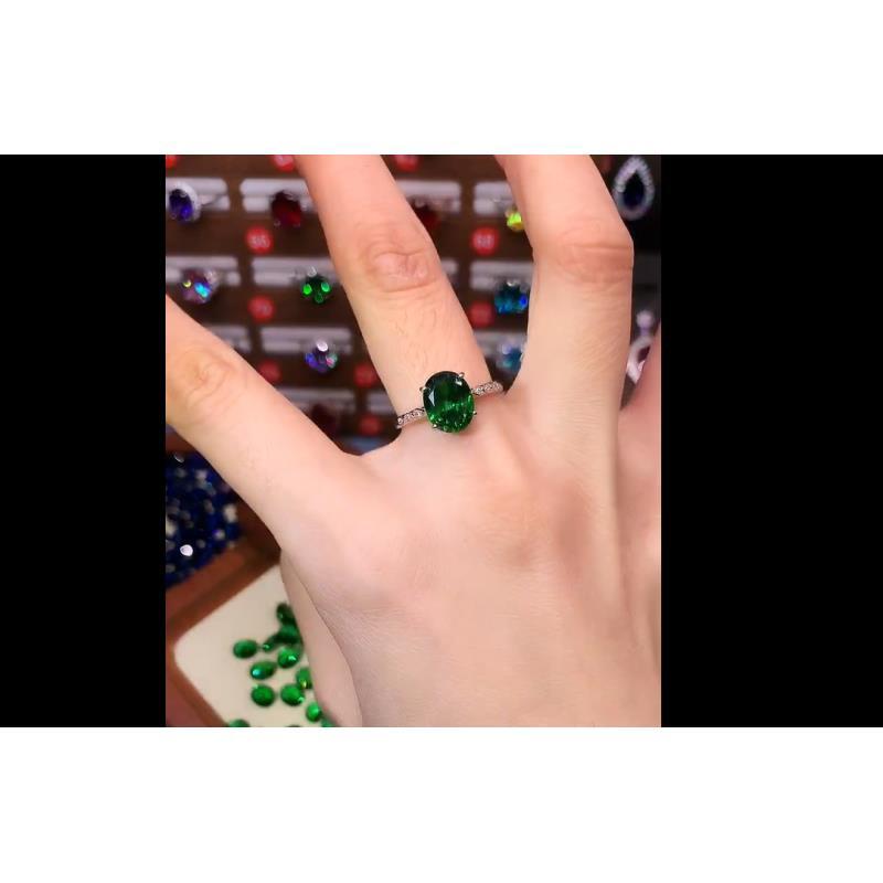 高订  绿碧玺戒指 气质经典款 03005