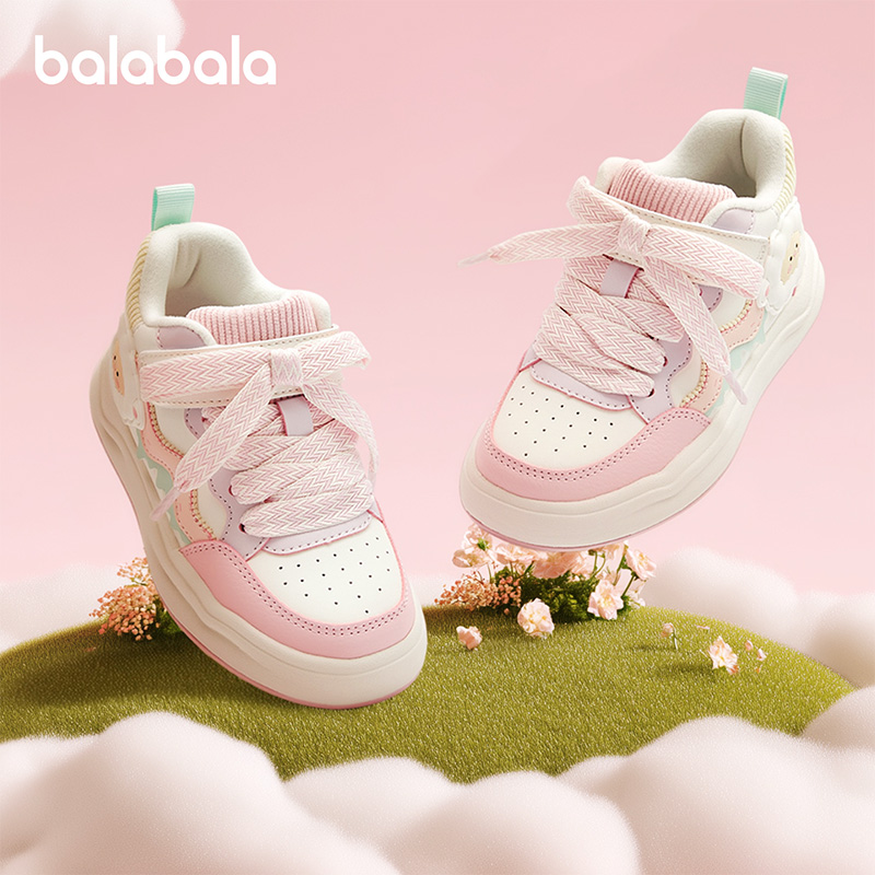 巴拉巴拉童鞋儿童板鞋女童运动鞋子小白鞋2025秋冬休闲鞋甜美透气