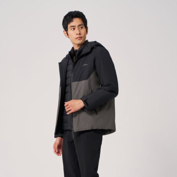 男士连帽拼接羽绒服