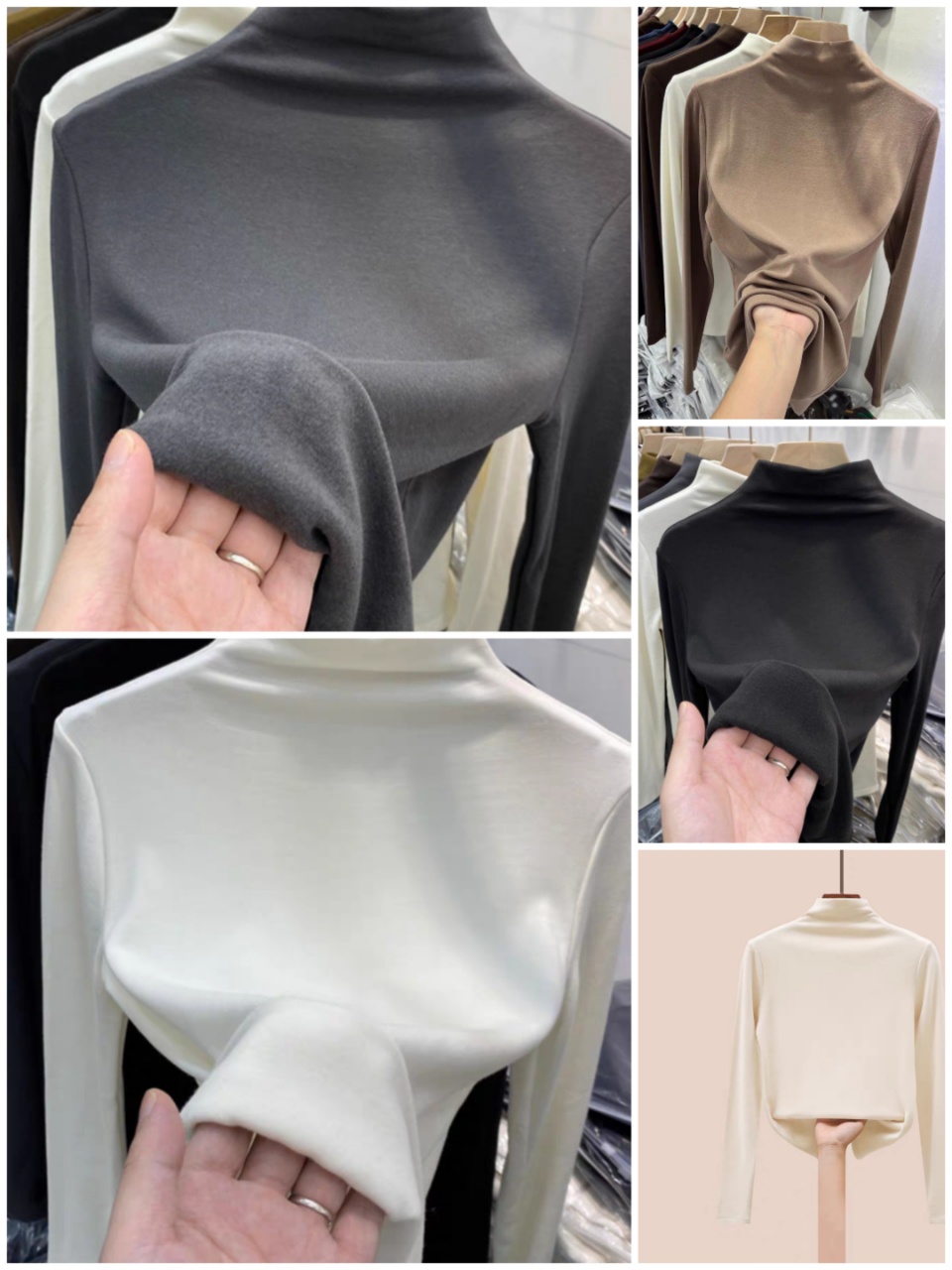 叙旧姑嫂 【半高领】德绒打底衫T恤 2528