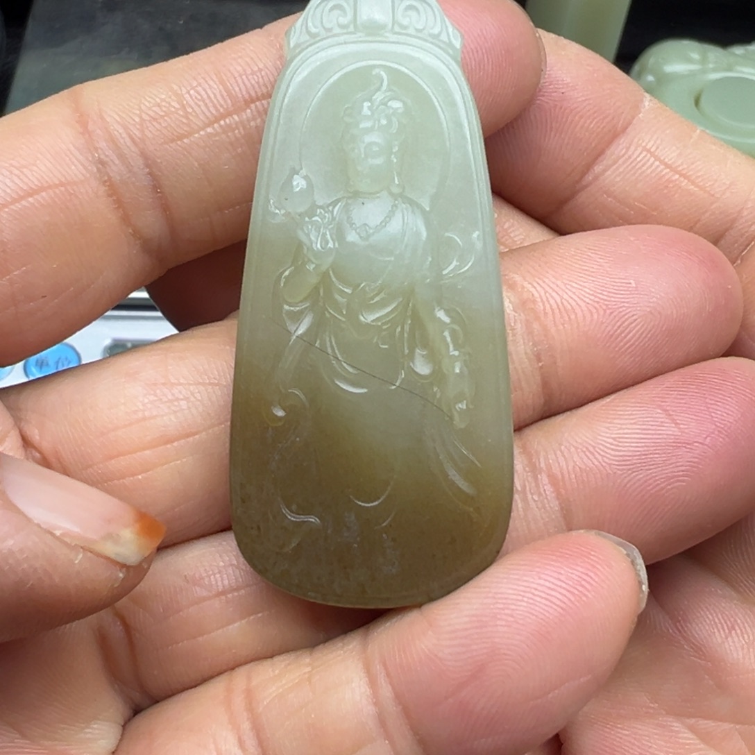 和田玉（糖玉）未镶嵌吊坠(不含链)