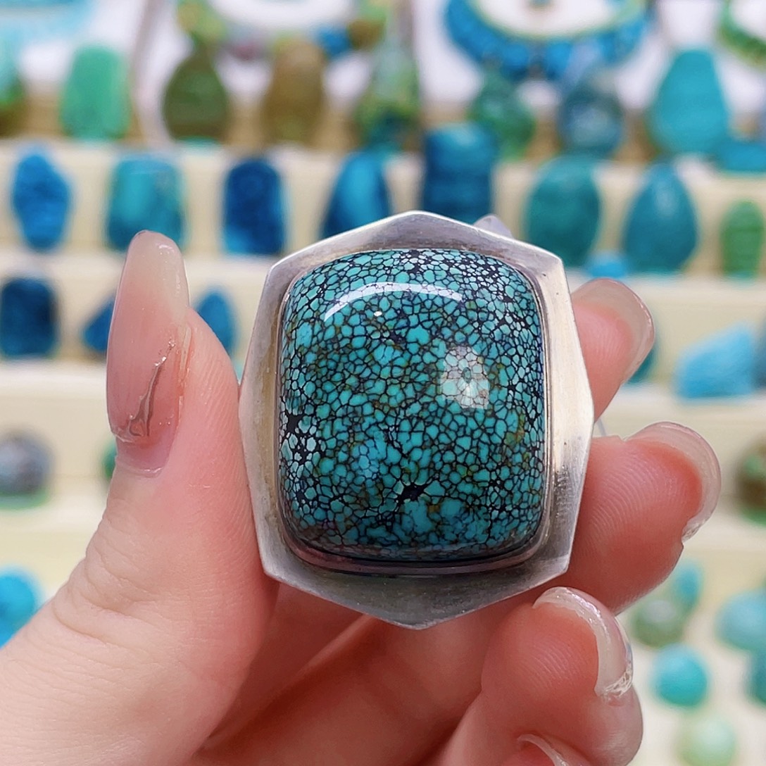 绿松石银S925镶嵌颈饰