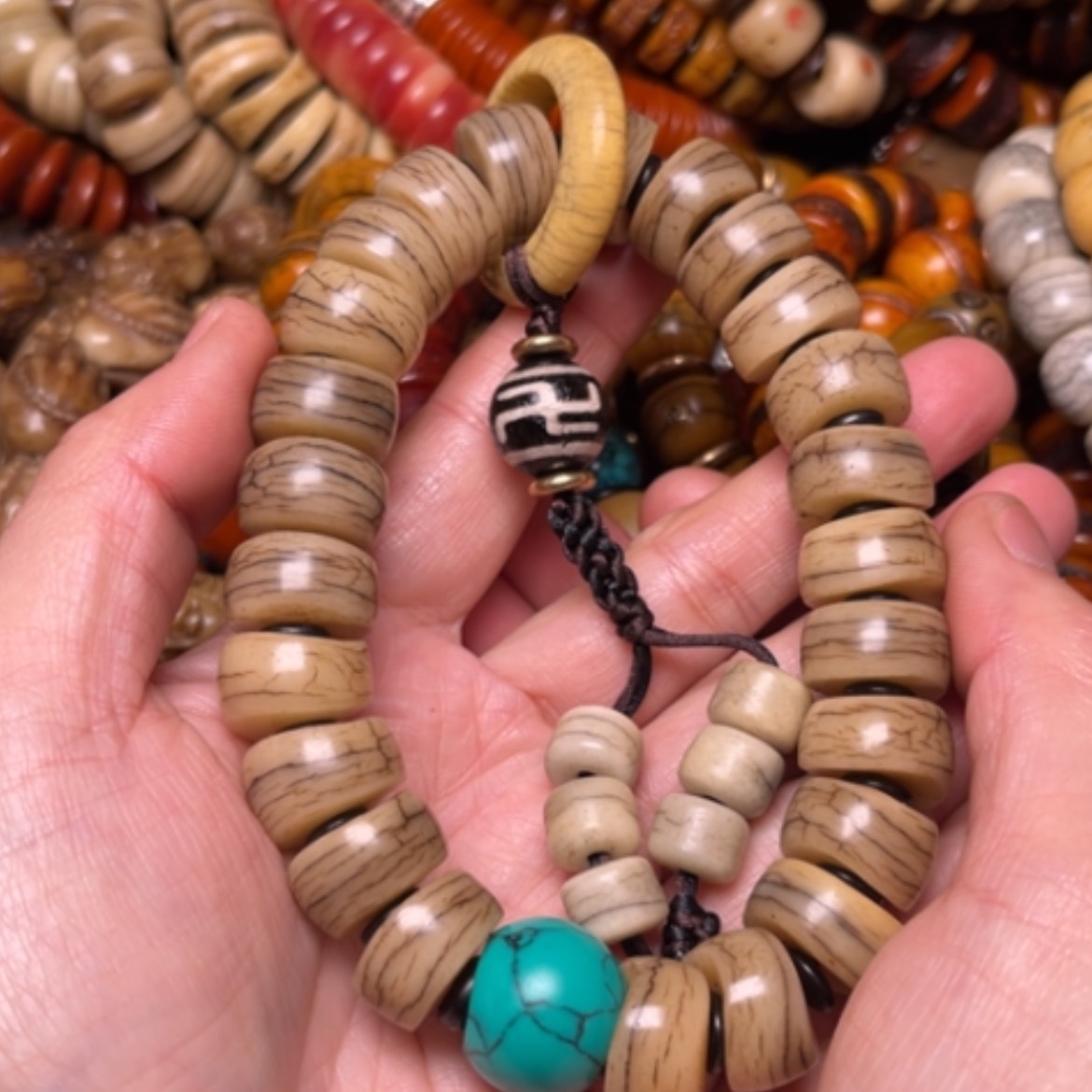 【闪购商品】牛骨手串/手链牛骨原色不规则切16×24颗