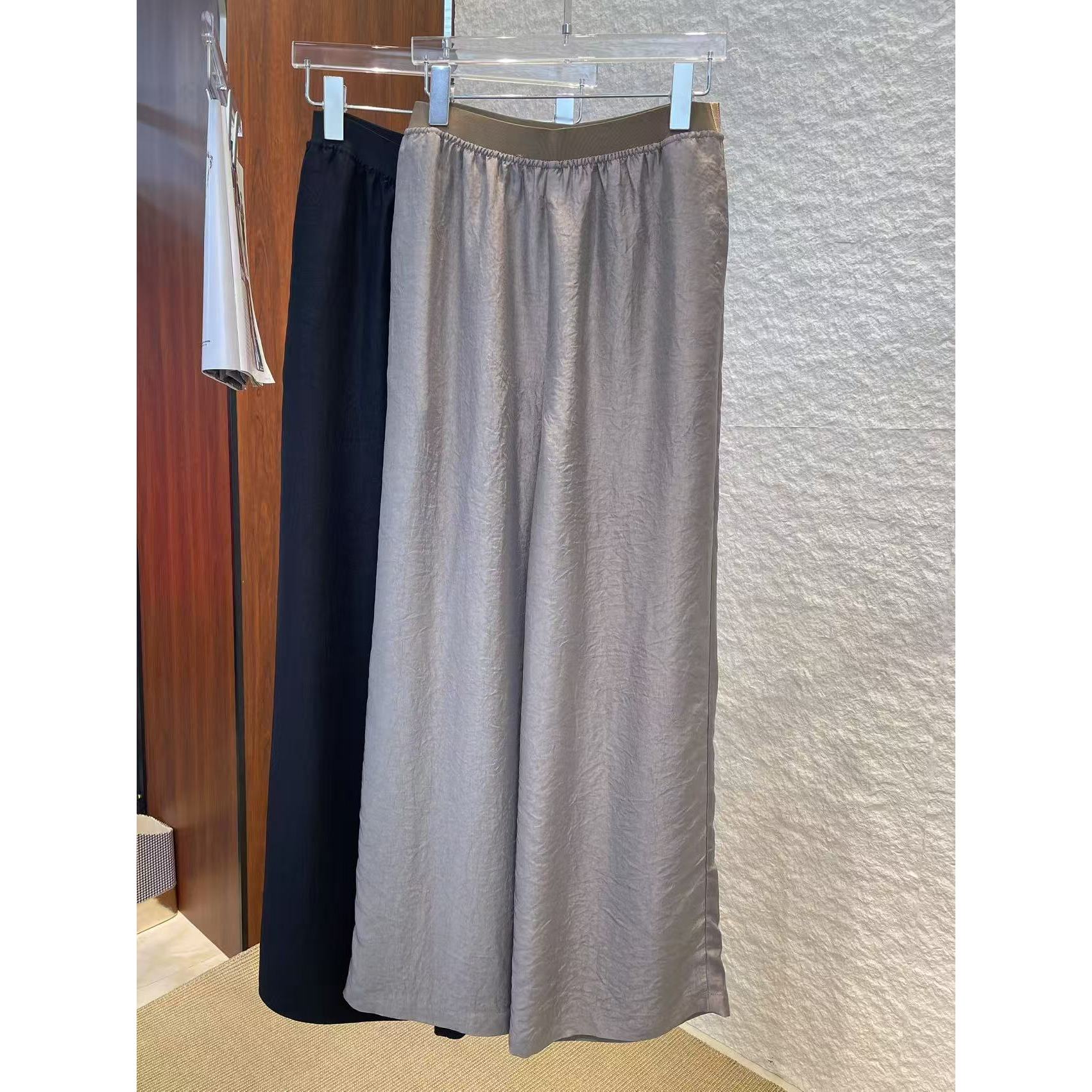 Mozch  醋醋冰凉丝滑撞色腰头直筒休闲裤976