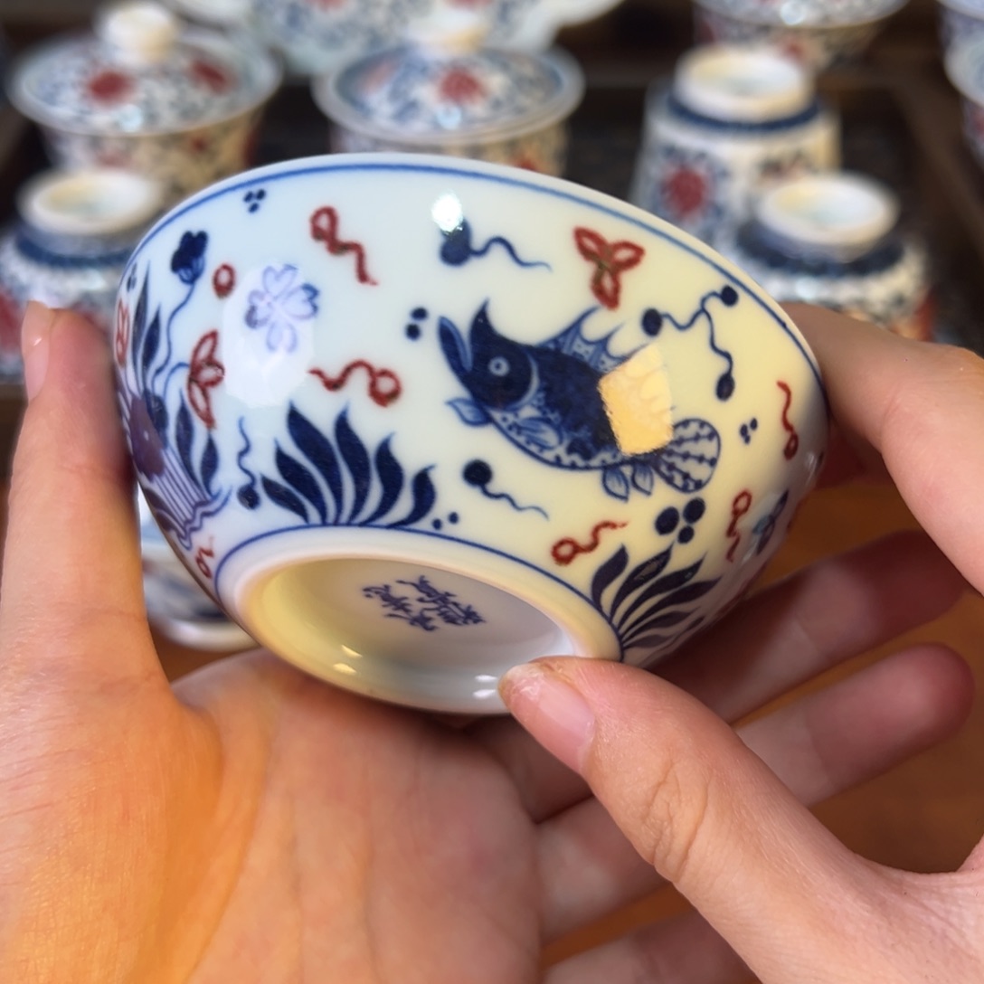盖碗景德镇茶器百宝箱手绘陶瓷
