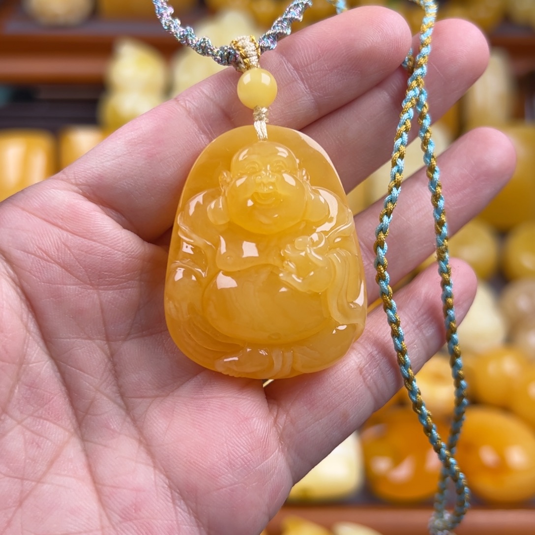 琥珀未镶嵌颈饰纯天然琥珀蜜蜡无优化