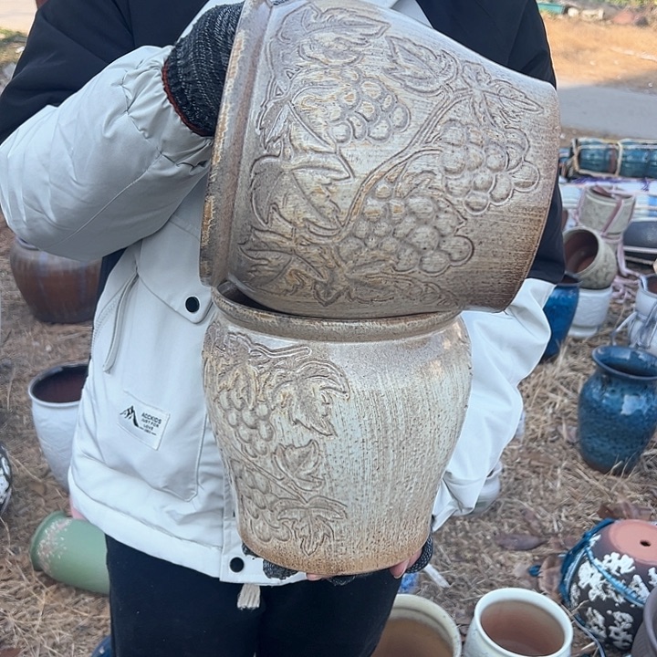 紫砂花盆高度22口21         