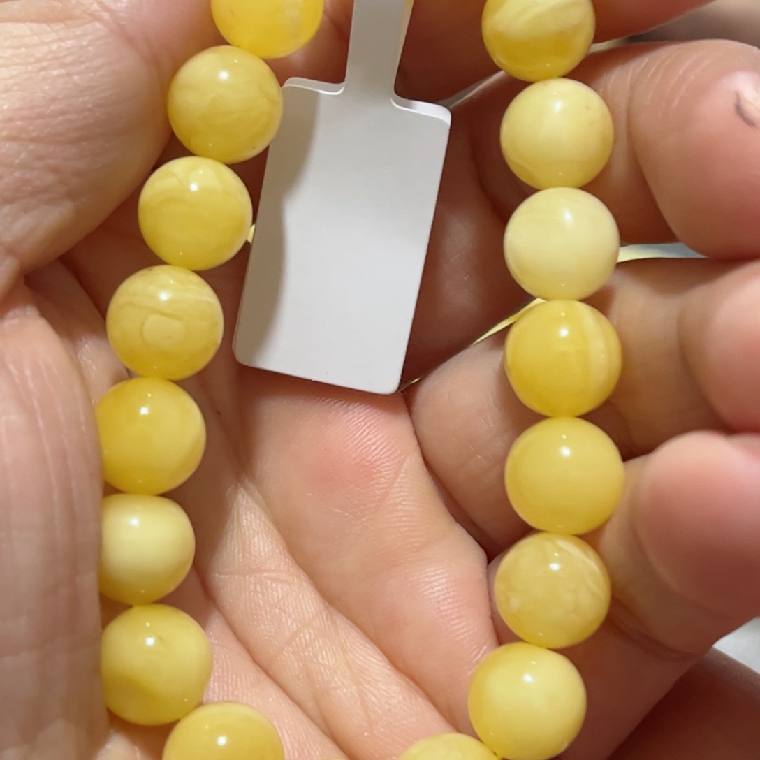 蜜蜡手串未镶嵌琥珀蜜蜡手串10mm+微瑕