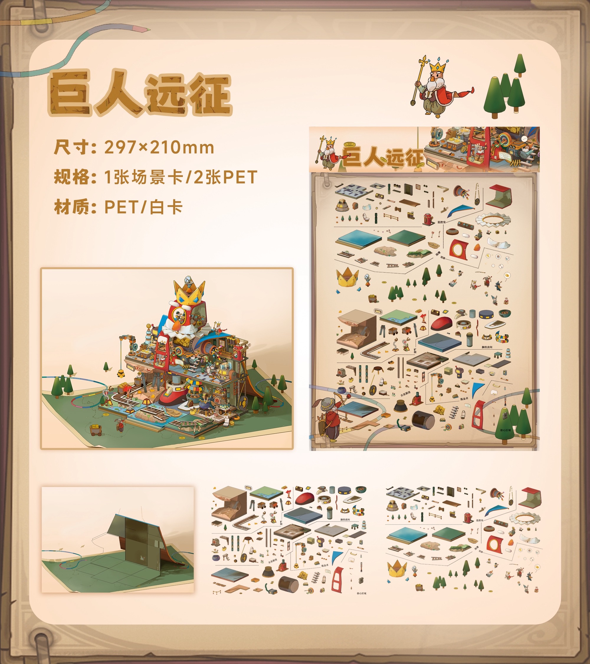 可可露丽【巨人远征系列】微缩场景造景贴纸3D立体造景贴纸Diy手工