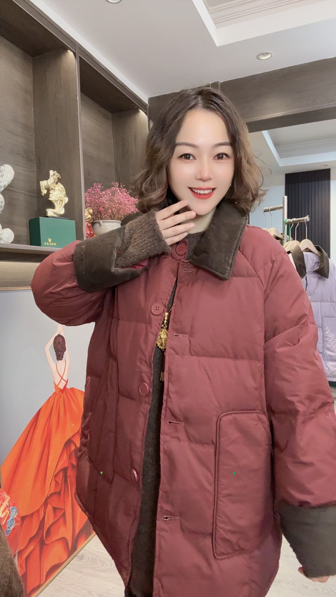 韩版纯色羽绒服定制宽松时尚休闲大版加厚保暖撞色冬季外套9600