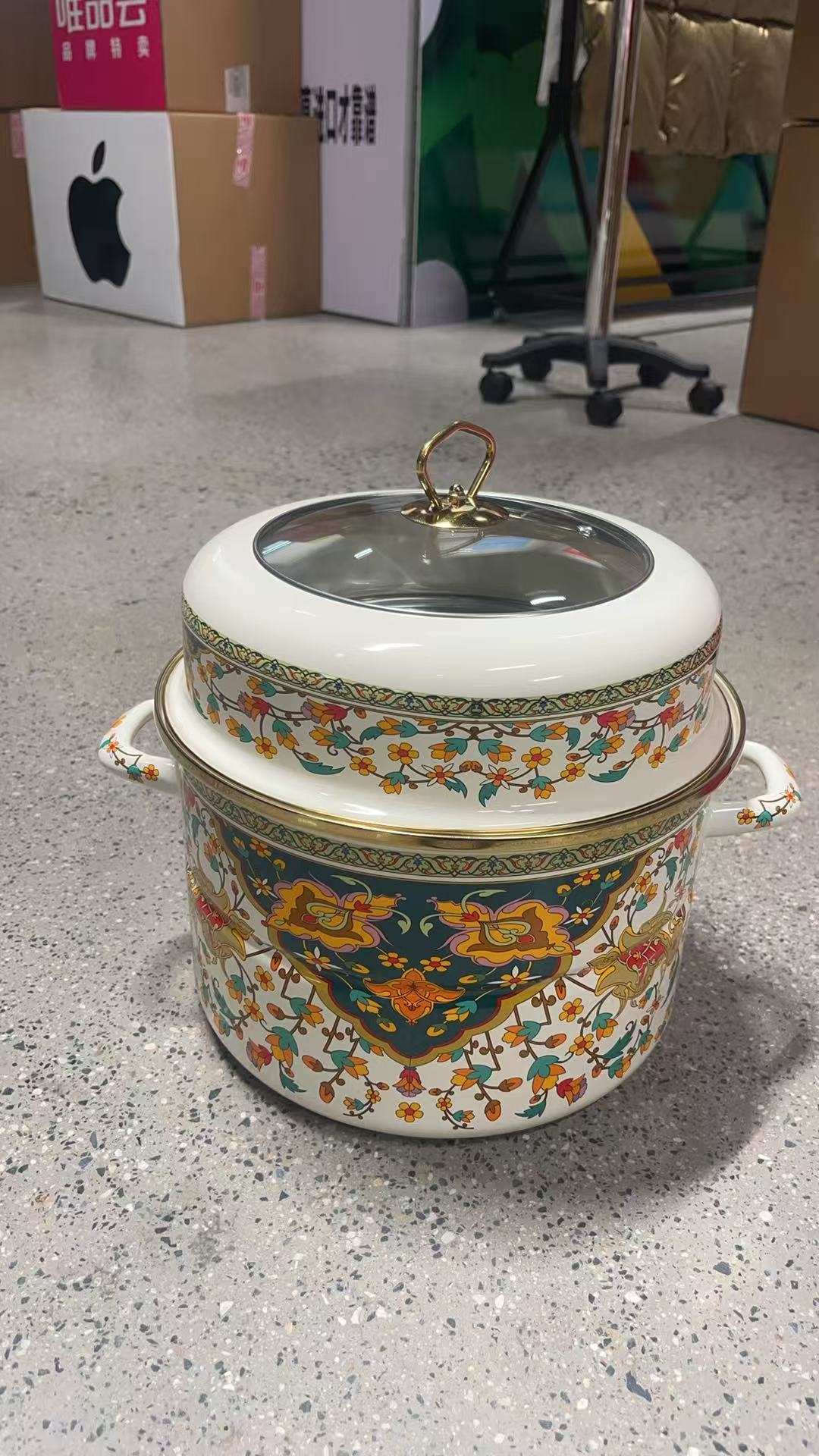 珐琅蒸锅2层大锅