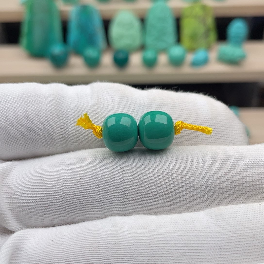 湖北姚家坡油绿10mm老型一对