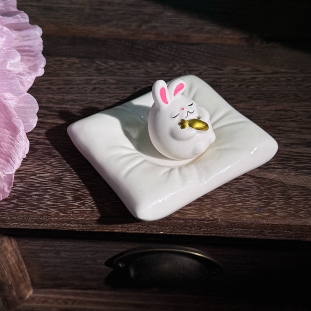 她山她海【小白兔香插摆件】高温陶瓷摆件