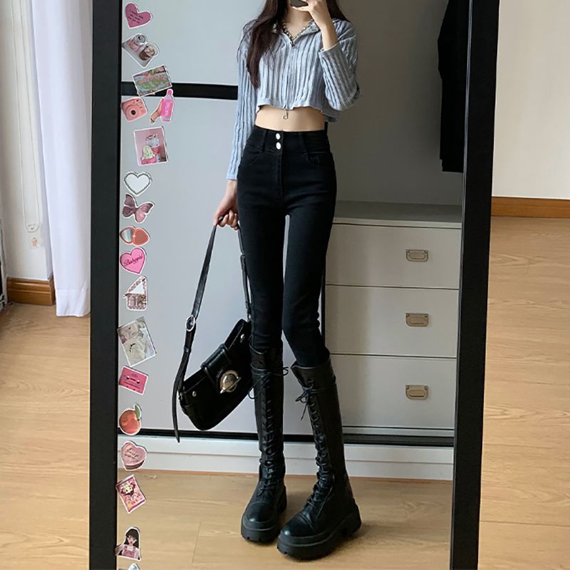 【送运费险】小脚裤女春新款高腰修身弹力紧身显瘦铅笔牛仔裤850
