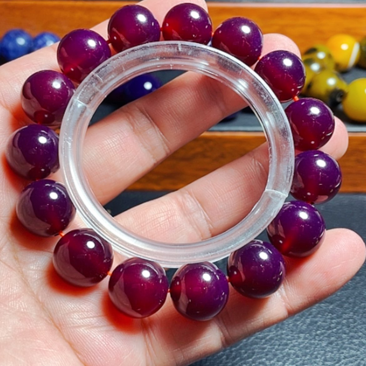 【闪购商品】玛瑙/玉髓手链未镶嵌超级血胆14