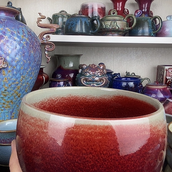格***人茶盏中国神后钧瓷茶具处理