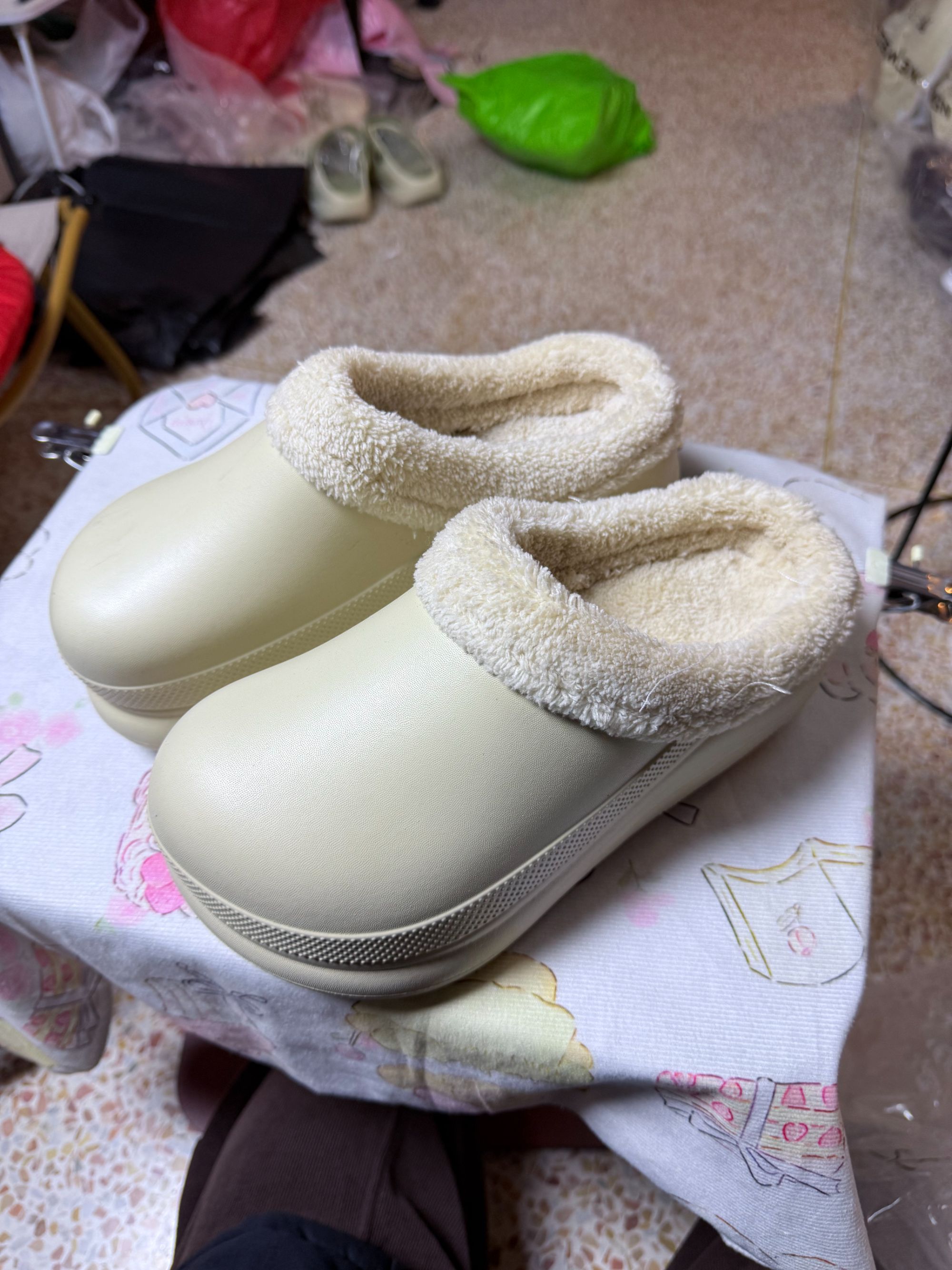 微瑕棉拖女款外出防水2025新款保暖防滑毛绒