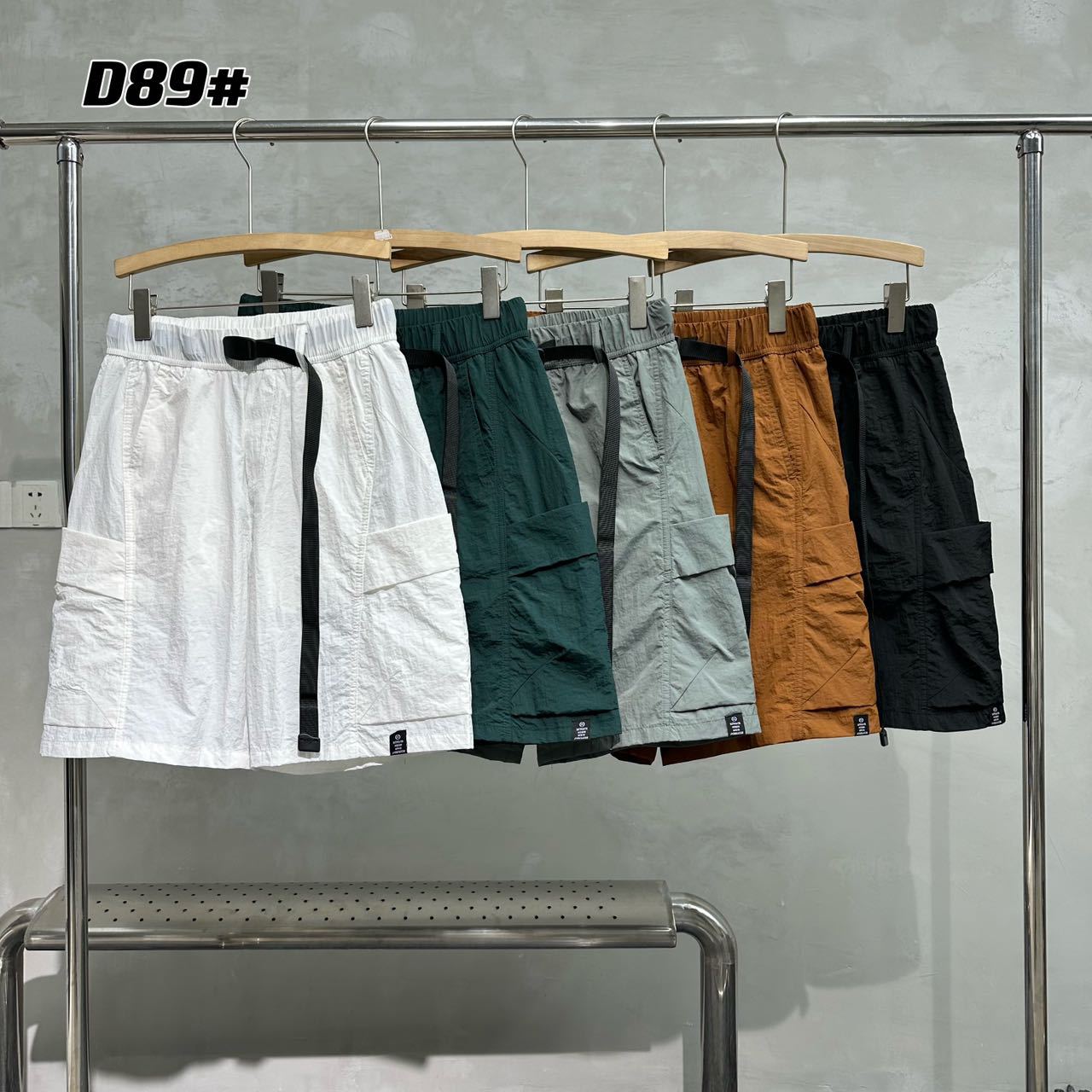 夏季新款纯色大兜工装短裤潮流宽松速干运动休闲裤百搭男士五分裤