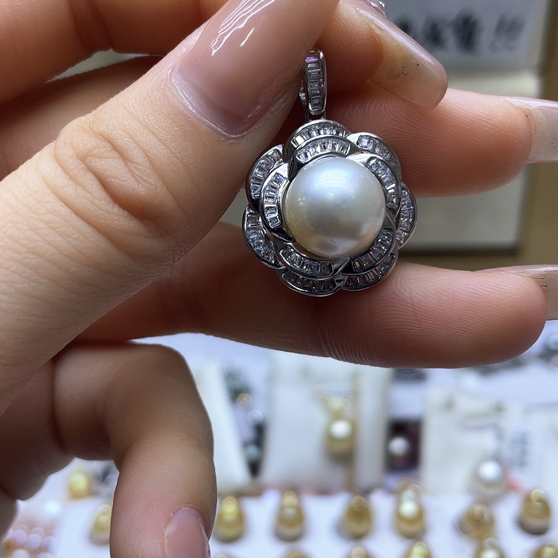 海水珍珠颈饰银S925镶嵌