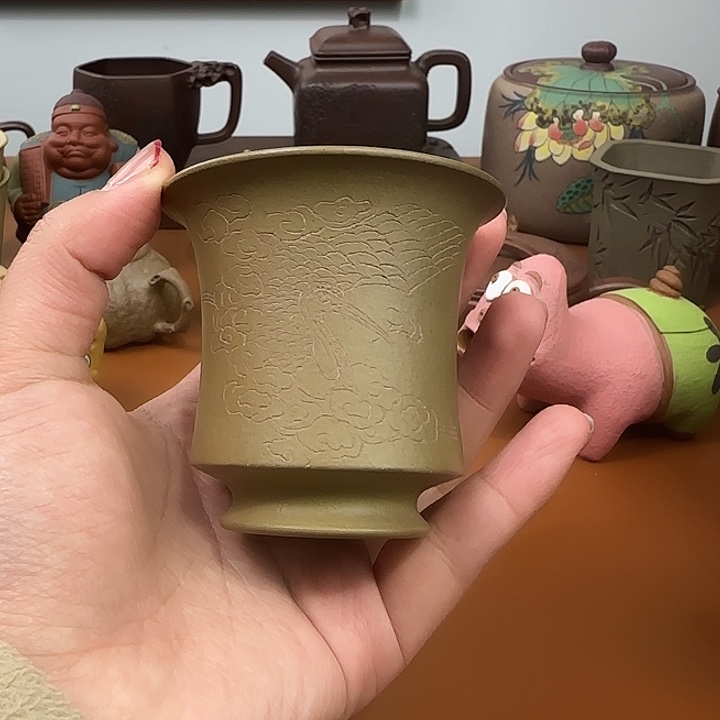 宜兴紫砂主人杯杯瑕疵