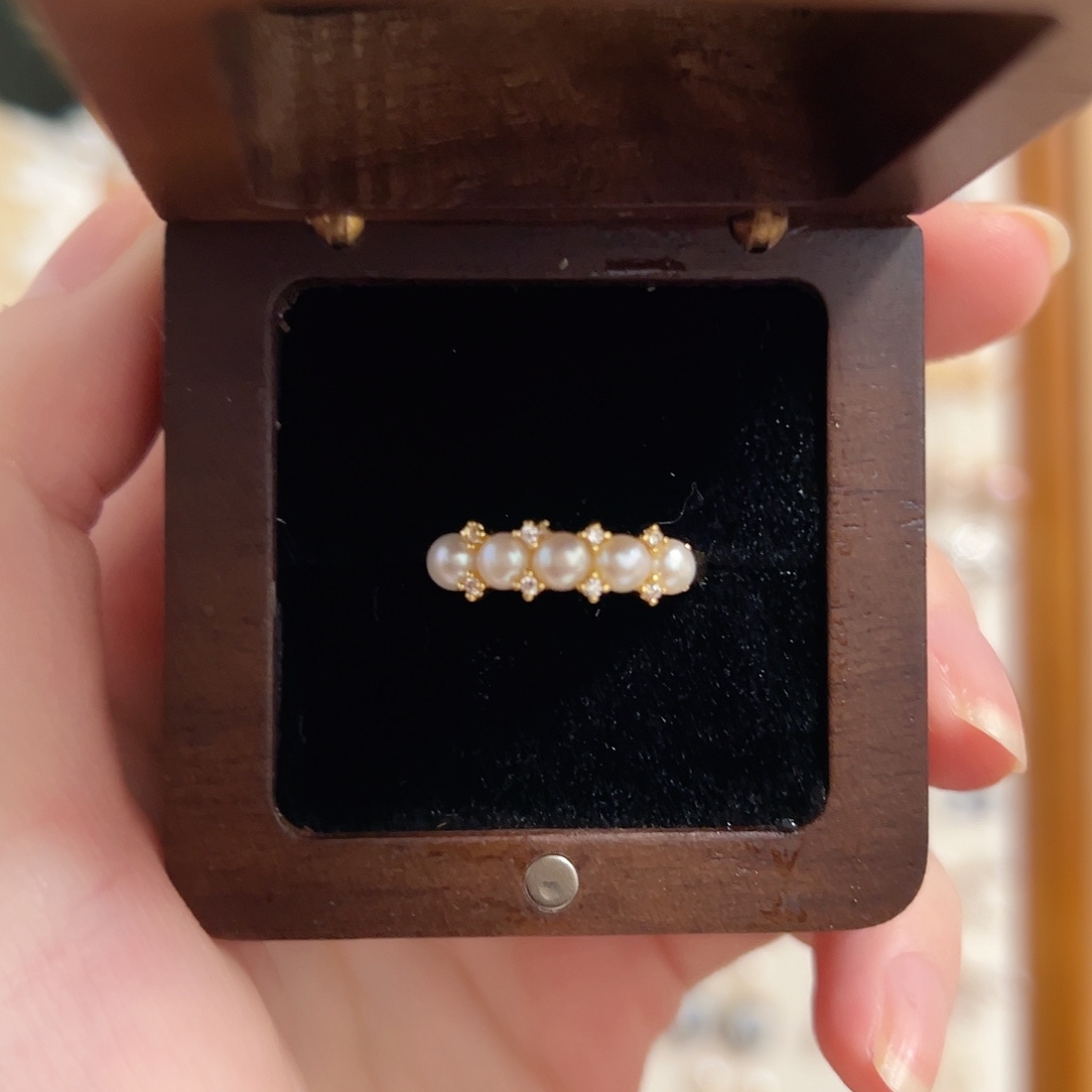 原创手作银S925镶嵌淡水珍珠