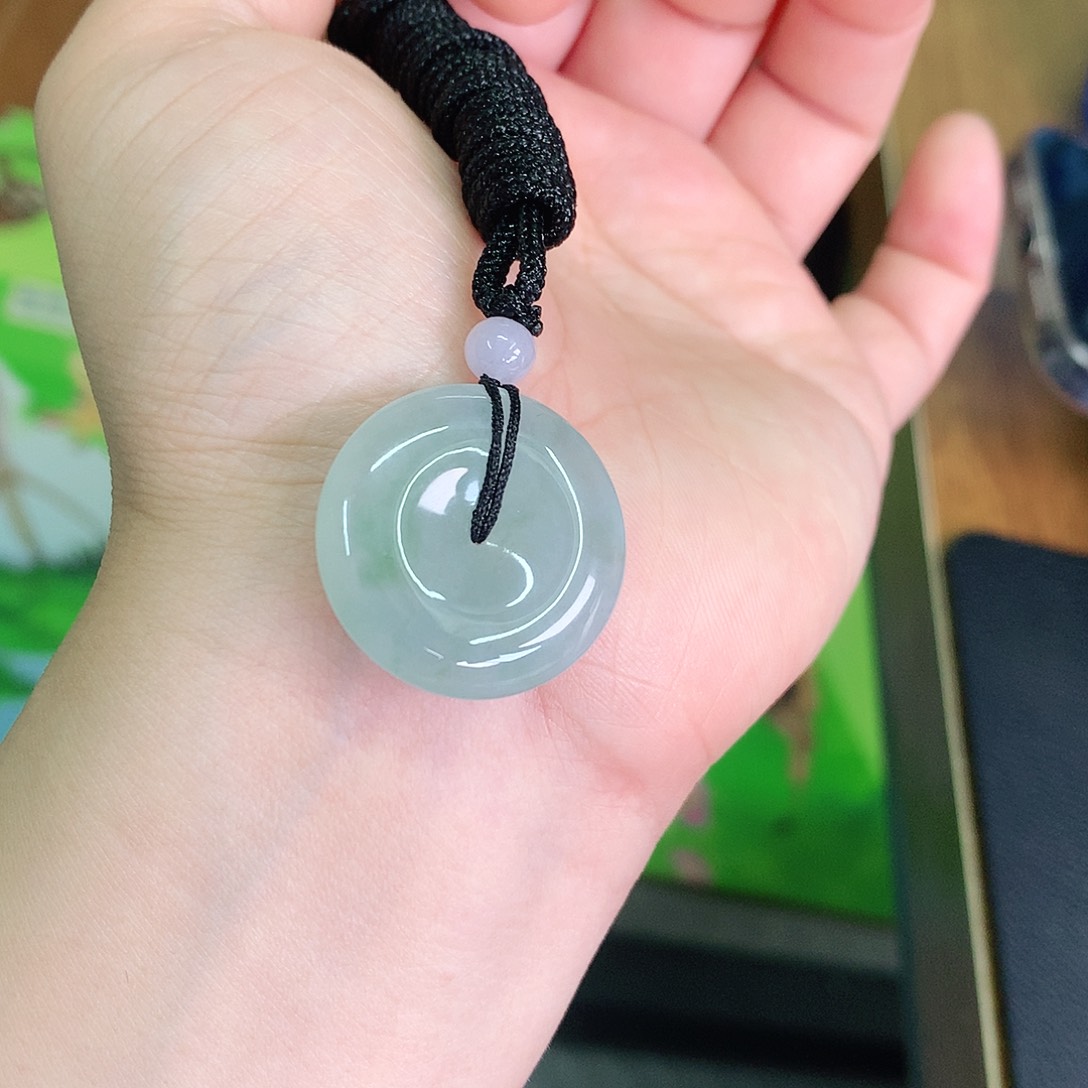 翡翠颈饰未镶嵌冰晴扣25.3^6