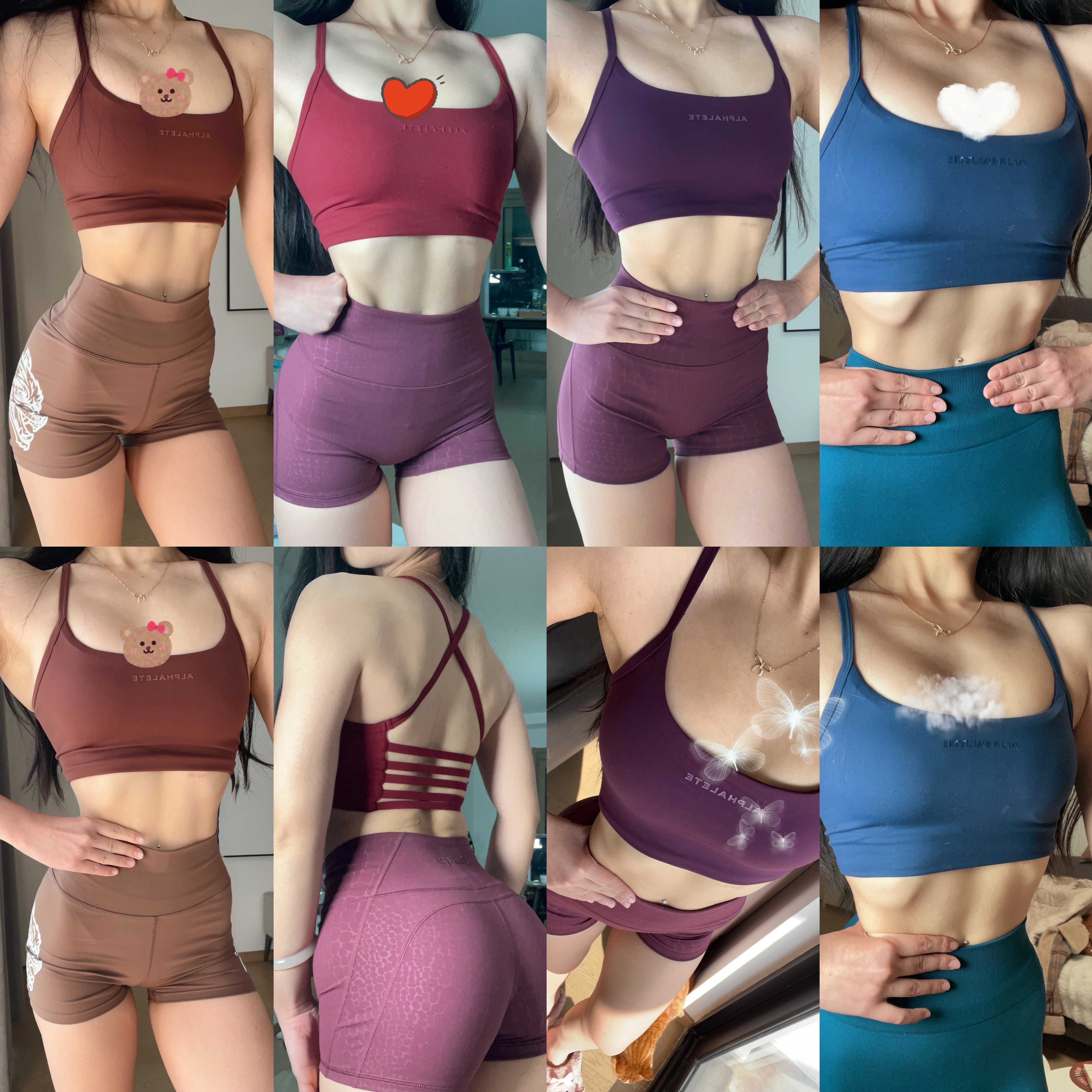 阿尔法双肩细肩带大露背五根绳健身运动撸铁运动内衣美背-1D1H