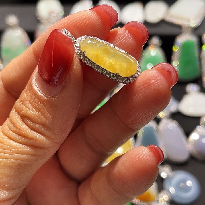 翡翠银S925镶嵌颈饰