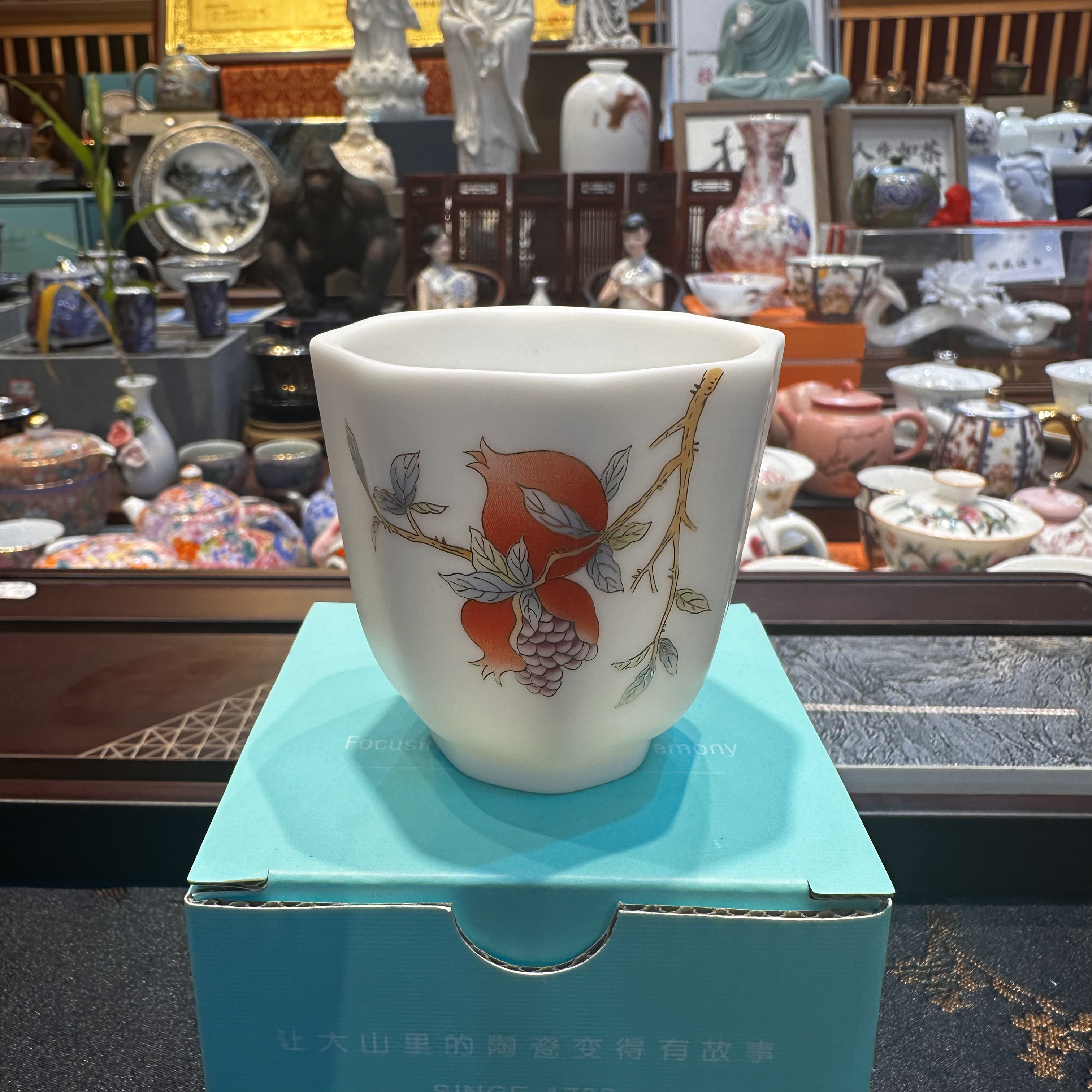 瓷理陶里陶瓷常乐八角杯XB048