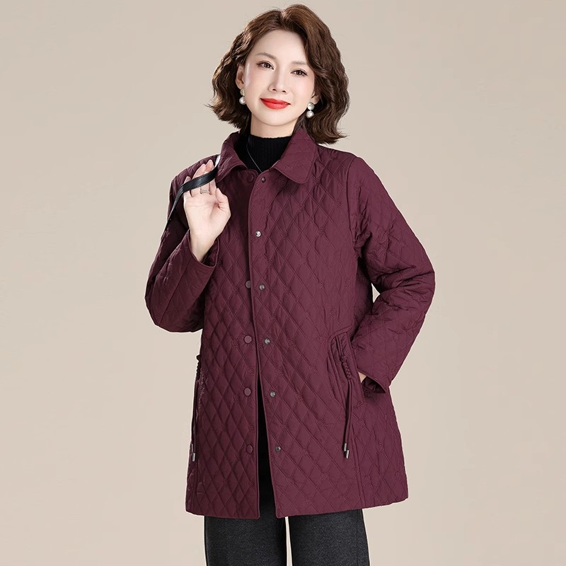冬装2025新款外套中长款棉服妈妈装重工刺绣轻薄棉袄