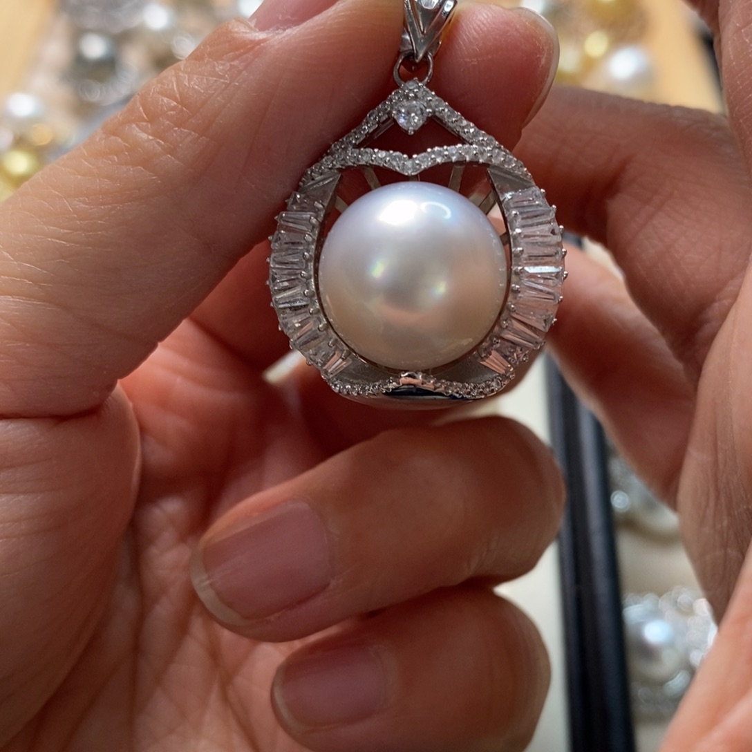 海水珍珠颈饰银S925镶嵌