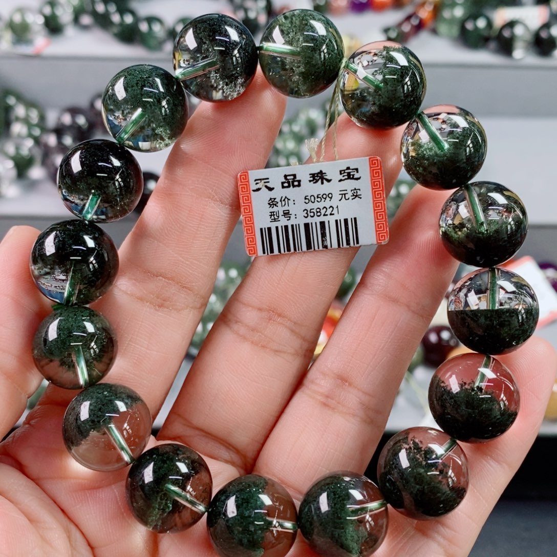未镶嵌手链水晶绿幽灵手链358221
