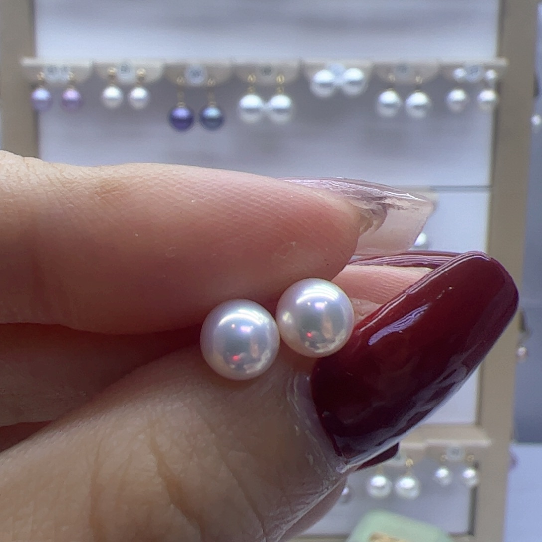 淡水珍珠耳饰18K金镶嵌