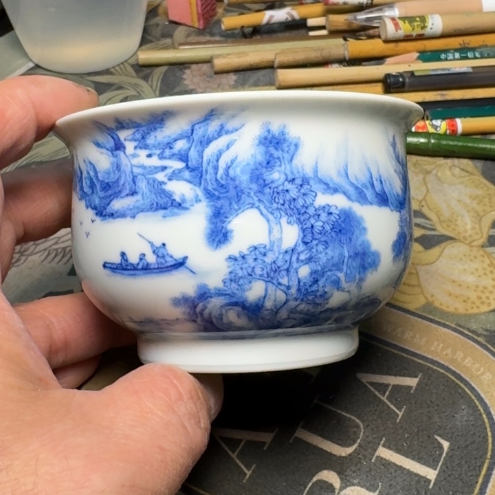 淘***克小雨山堂青花瓷杯