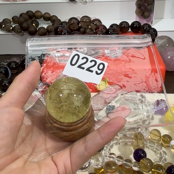 未镶嵌手链水晶李*哈黄水晶球