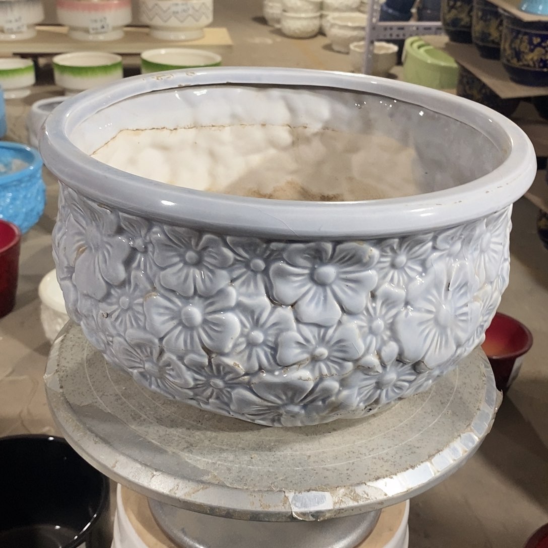 【闪购商品】陶瓷微瑕花盆-大大大号-033-1个大号灰色