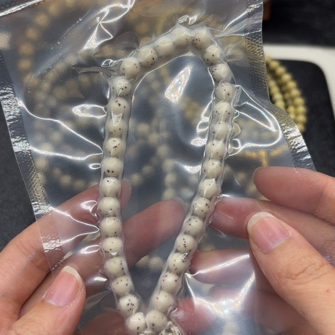 星月菩提吊坠7mm圆珠月留白