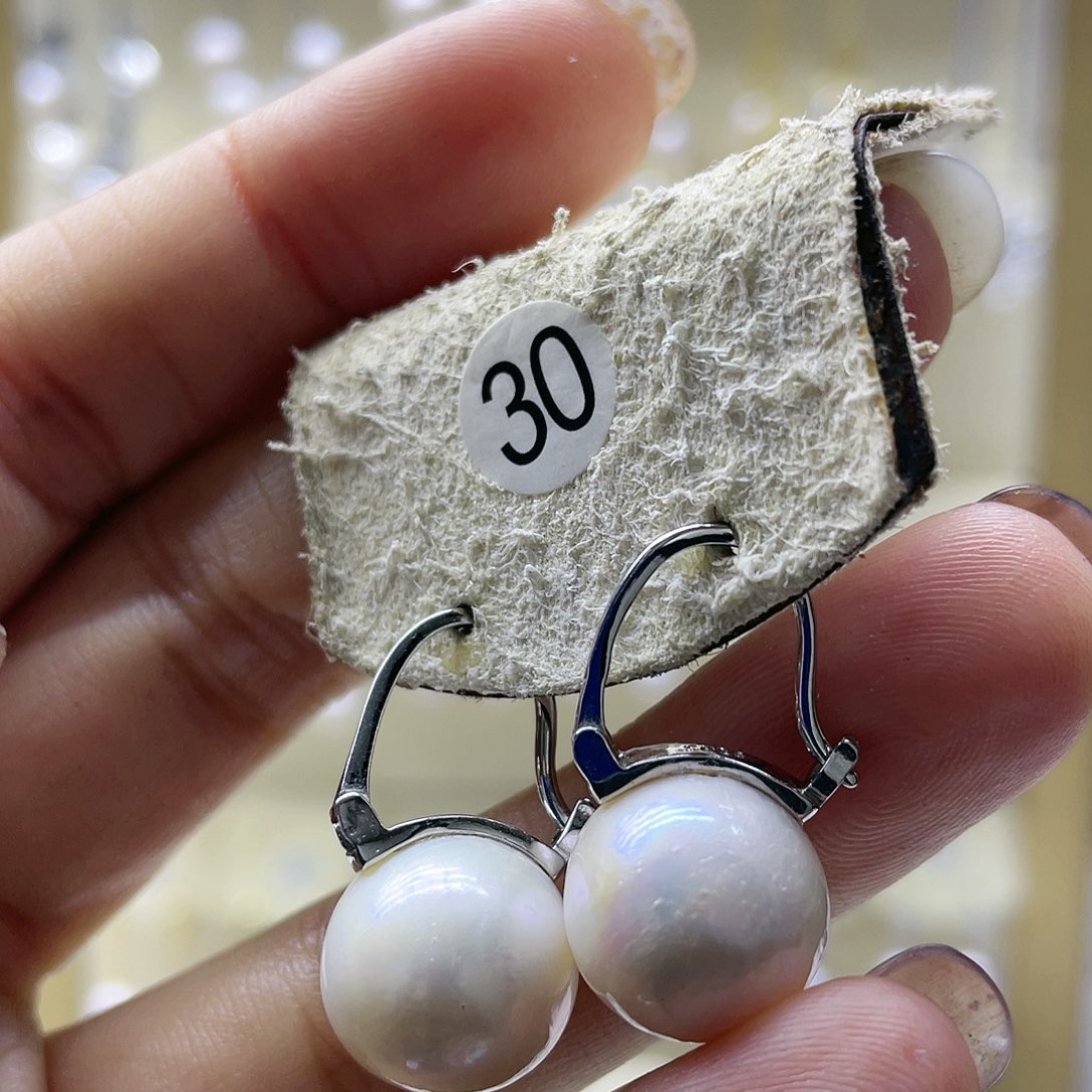 淡水珍珠耳饰银S925镶嵌