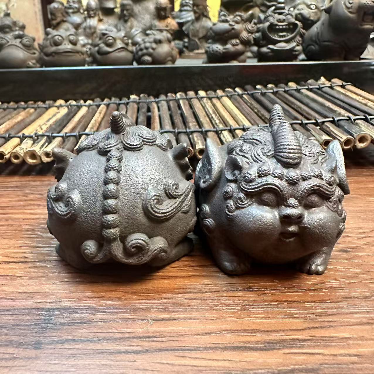 铸铁创意小貔貅动物潮玩摆件小众茶宠自然成色家居装饰工艺品