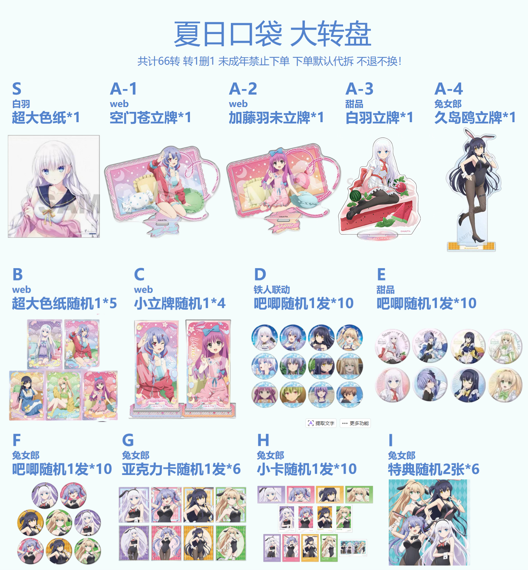 【夏日口袋】大转盘 正版日谷 吧唧立牌