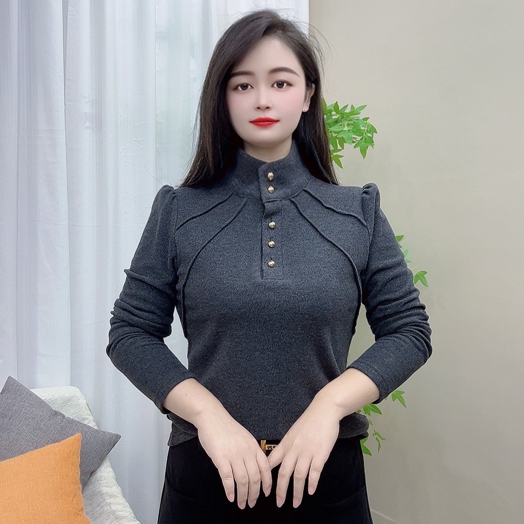 衬衫女2025新款爆款洋气百搭时尚双面绒立领设计舒适女士长袖上衣