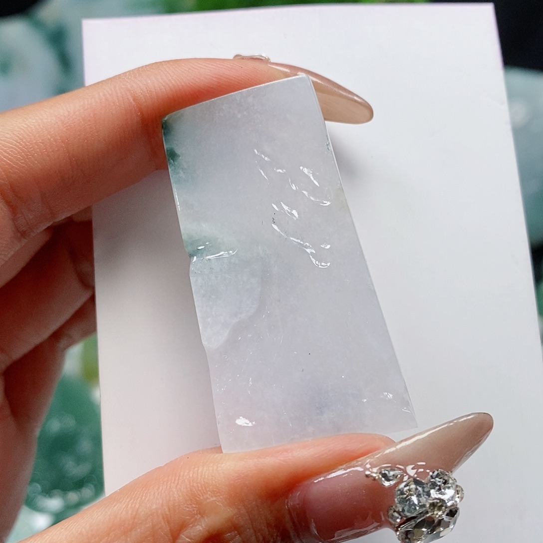 翡翠颈饰未镶嵌缅甸天然a货翡翠挂件