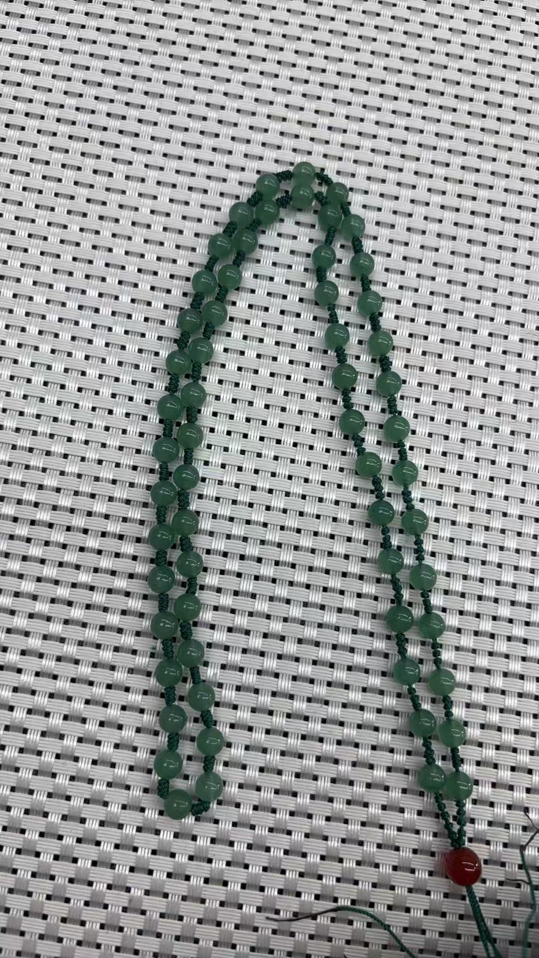 天然新疆老料东陵玉珠连