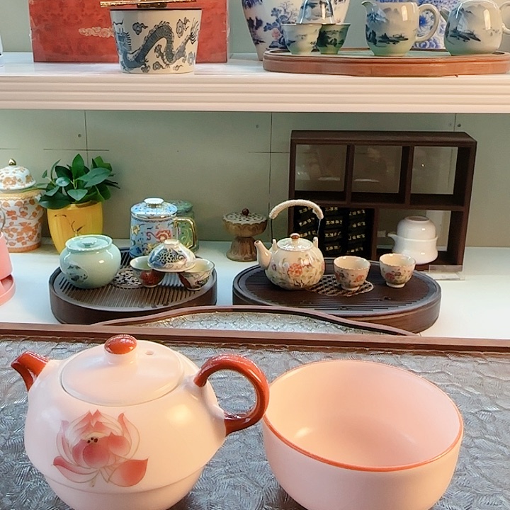 青花瓷器茶具套装 旅行茶具茶叶罐 玻璃杯公道杯等