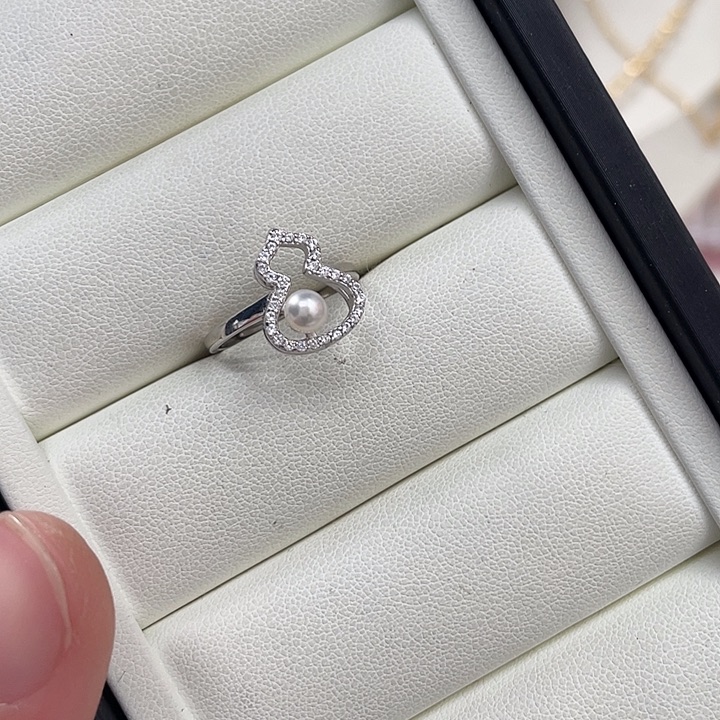 戒指淡水珍珠银S925镶嵌