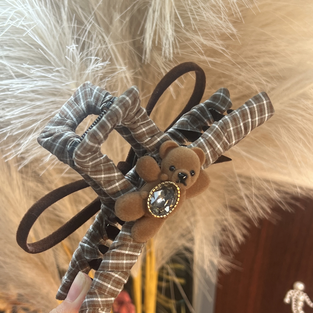 B27【布艺植绒小熊】秋冬日韩女小众抓夹卡通风发夹小抓夹可爱甜美