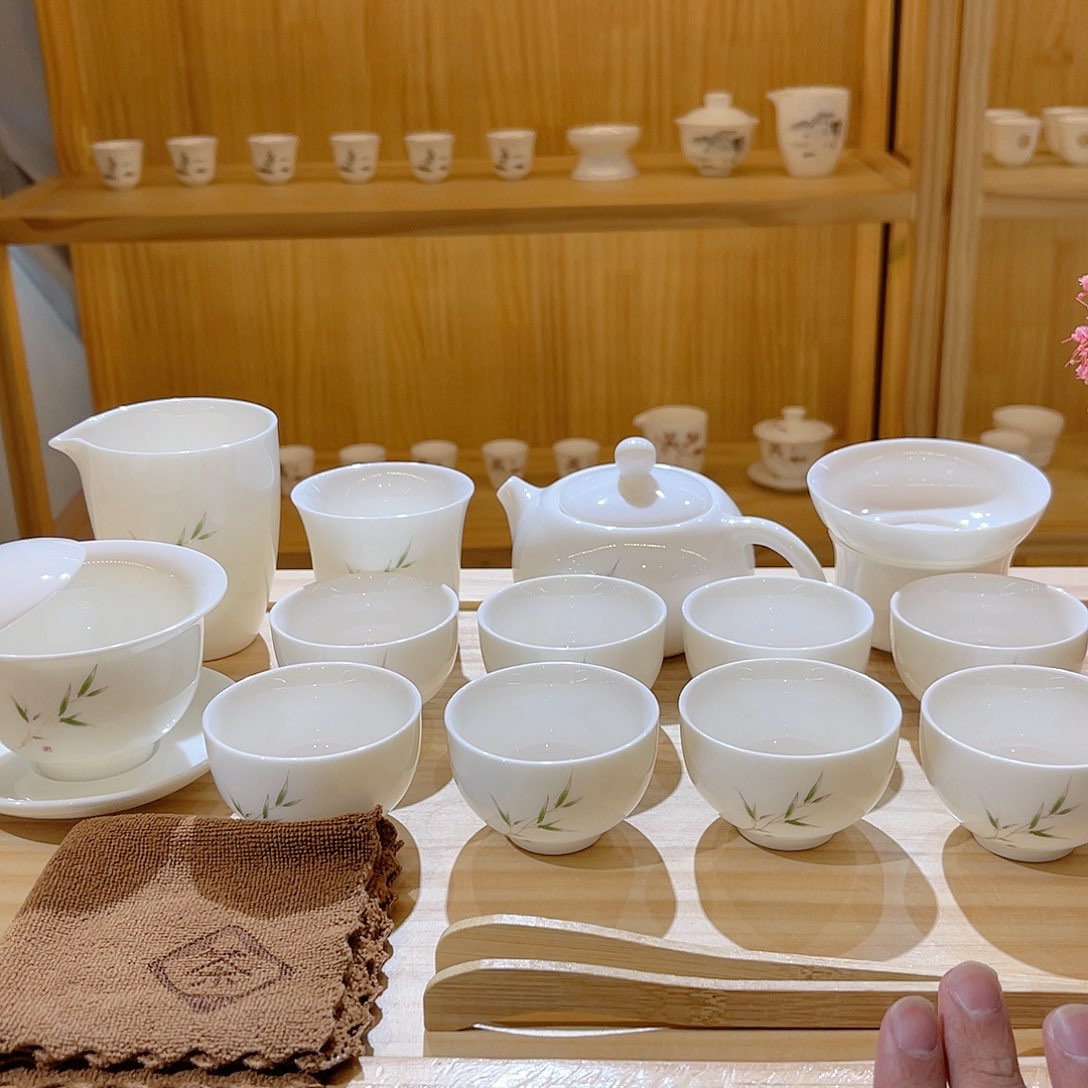 杯玄致羊脂玉瓷茶具套装