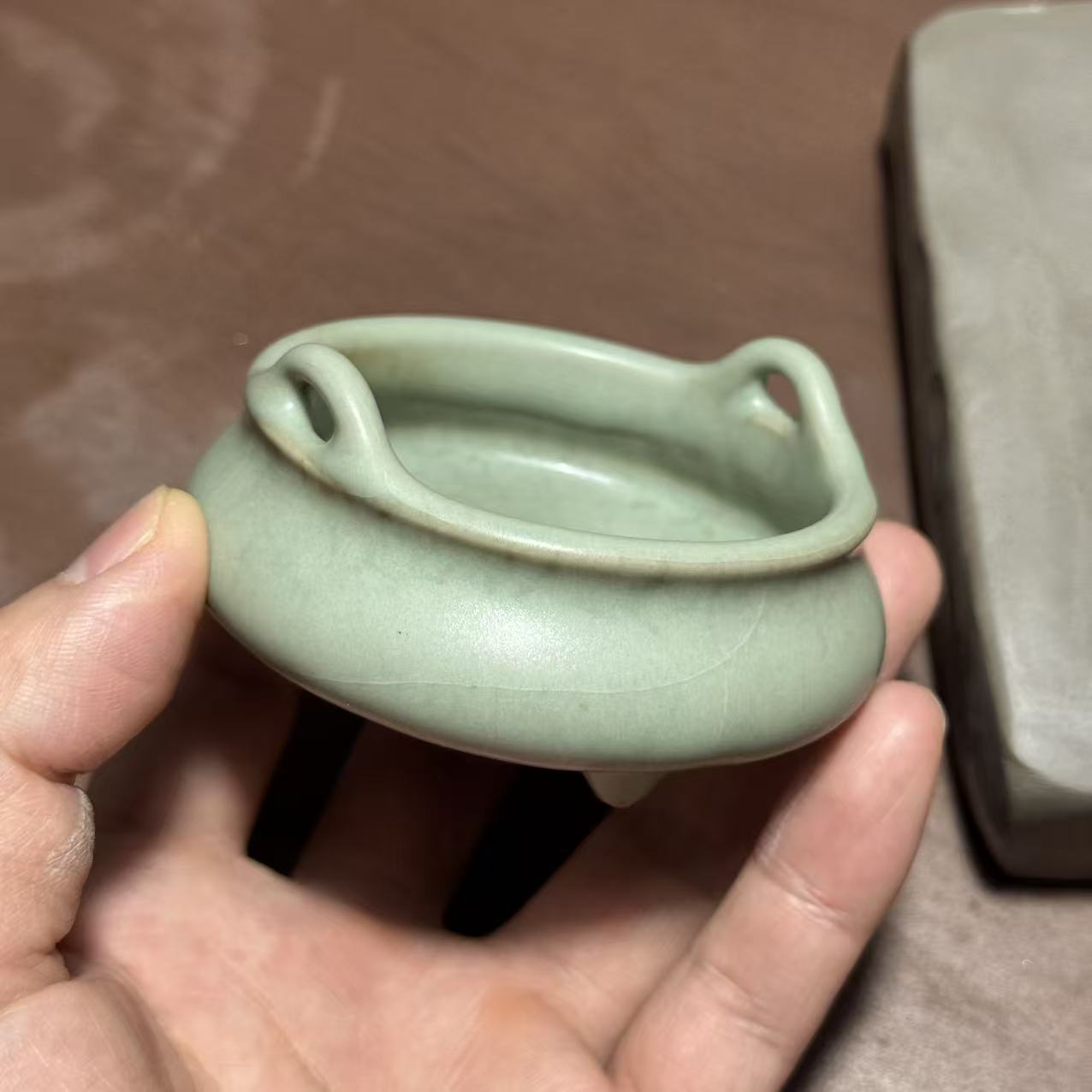 【预售价】双耳小香炉 本山绿泥 禅意复古