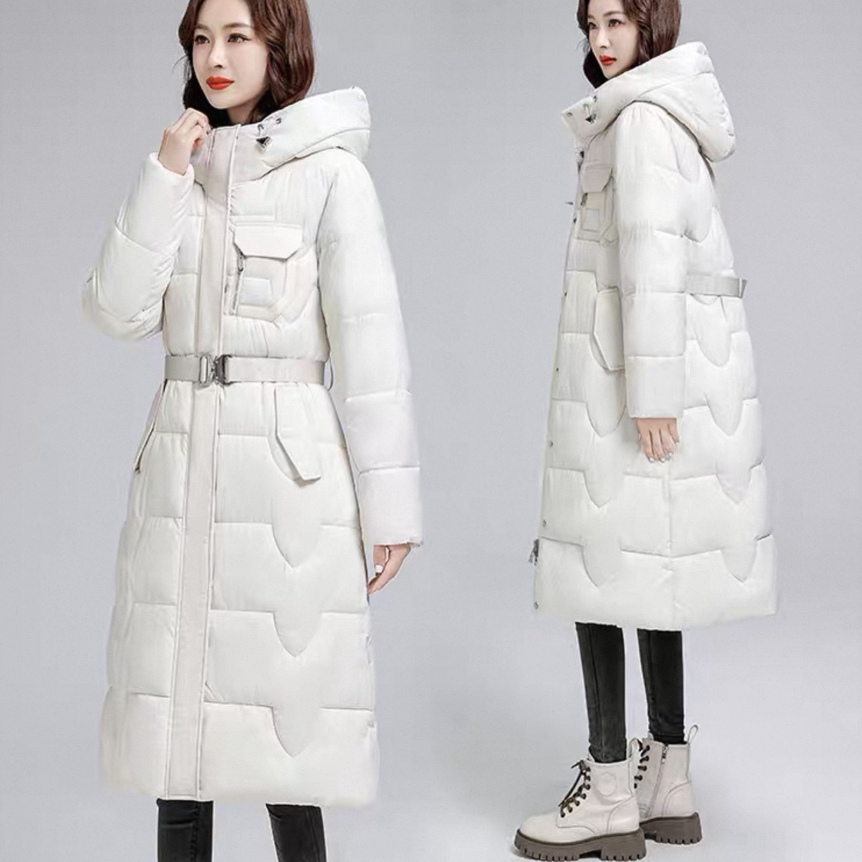 冬季显瘦防风中长款棉衣